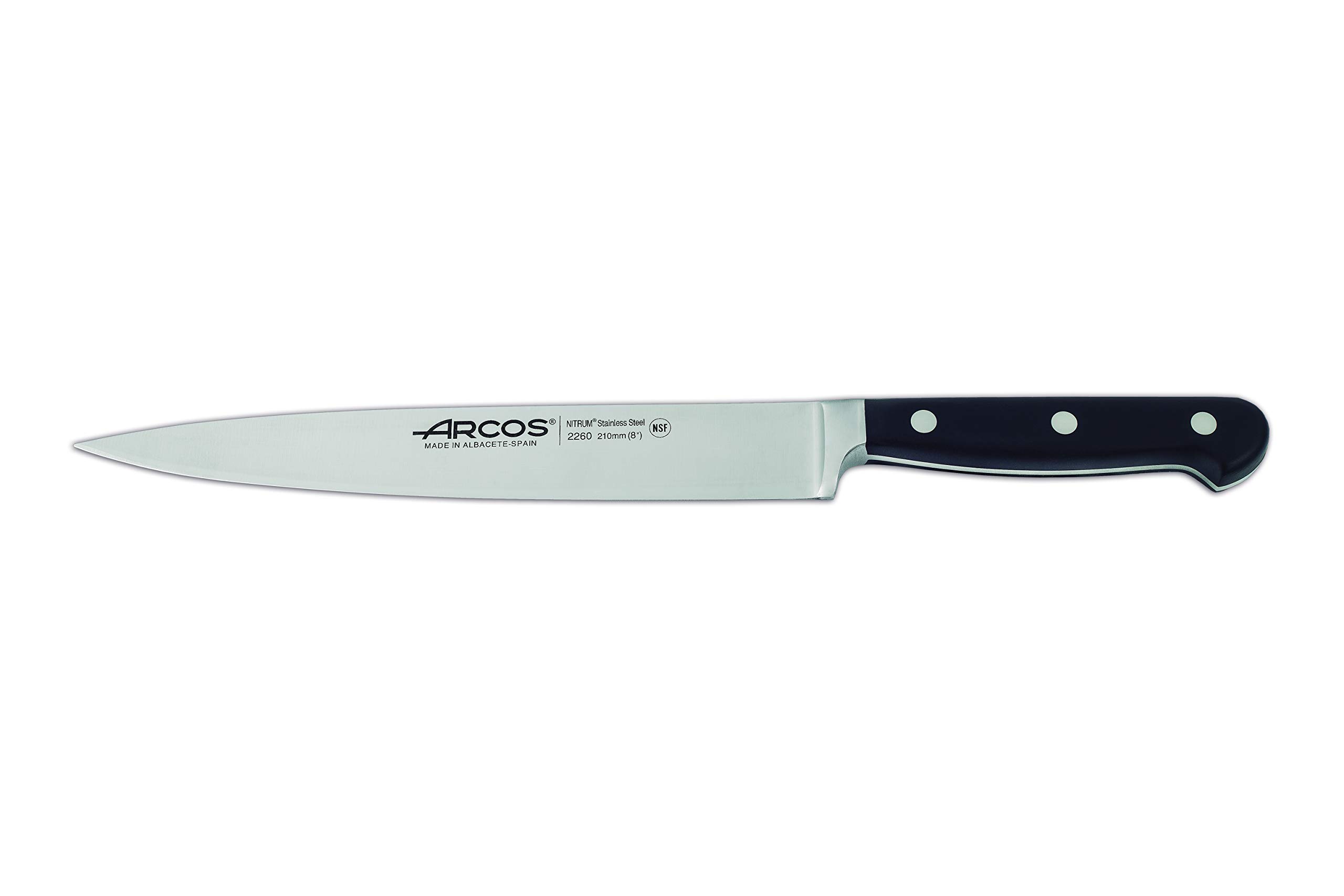 ARCOS Knife Set 5 piece Nitrum Stainless Steel. Sharp Professional Cooking Knife for Cutting Meat. Ergonomic Polyoxymethylene POM Handle. Series Opera. Classical design. Color Black. - Image 7