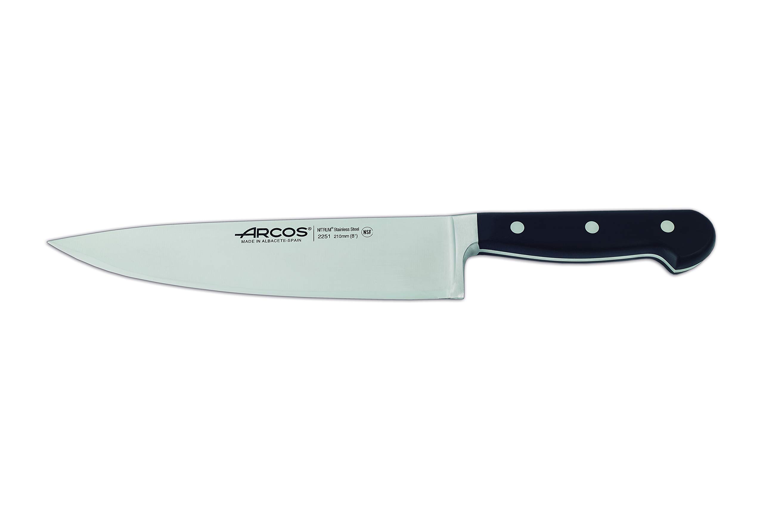 ARCOS Knife Set 5 piece Nitrum Stainless Steel. Sharp Professional Cooking Knife for Cutting Meat. Ergonomic Polyoxymethylene POM Handle. Series Opera. Classical design. Color Black. - Image 8
