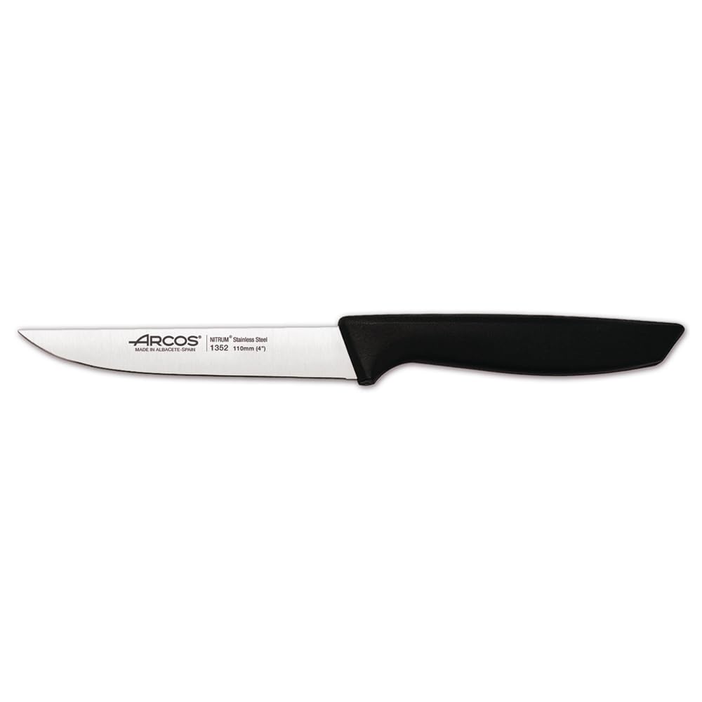 Arcos Knife Set of 6. 4 Inch Nitrum Stainless Steel blade. Professional Knife for Peeling Fruits and Vegetable. Ergonomic Polyoxymethylene Handle. Series Universal. Black Color - Image 3